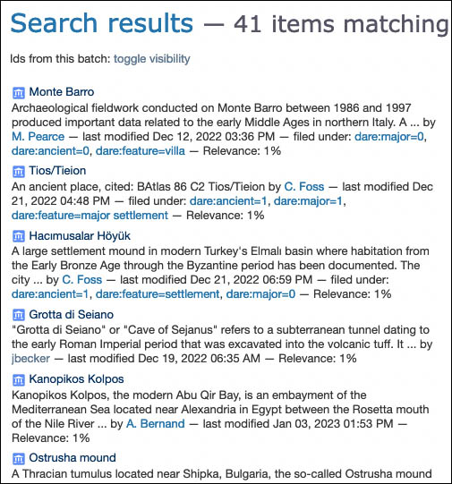 search results