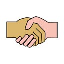 handshake icon with buffer